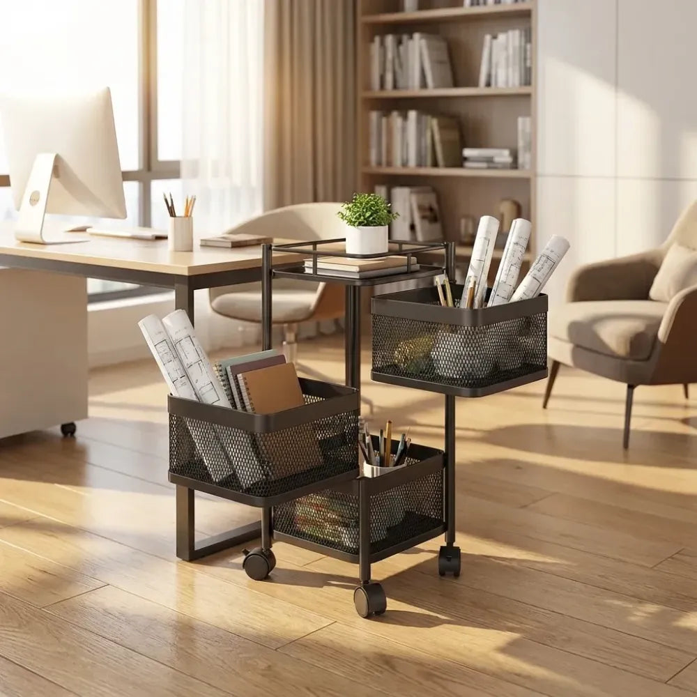Metal kitchen storage trolley - home &