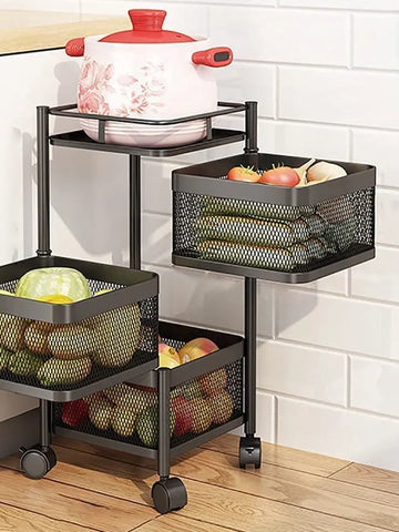 Metal Kitchen Storage Trolley