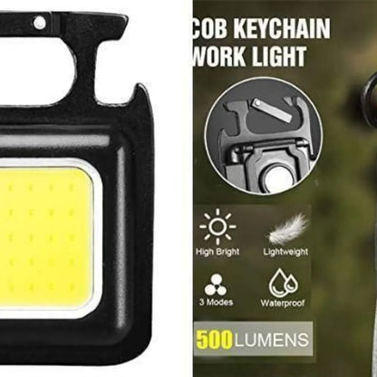 Mini led cob flashlight keychain light,500 lumen rechargeable flashlights
