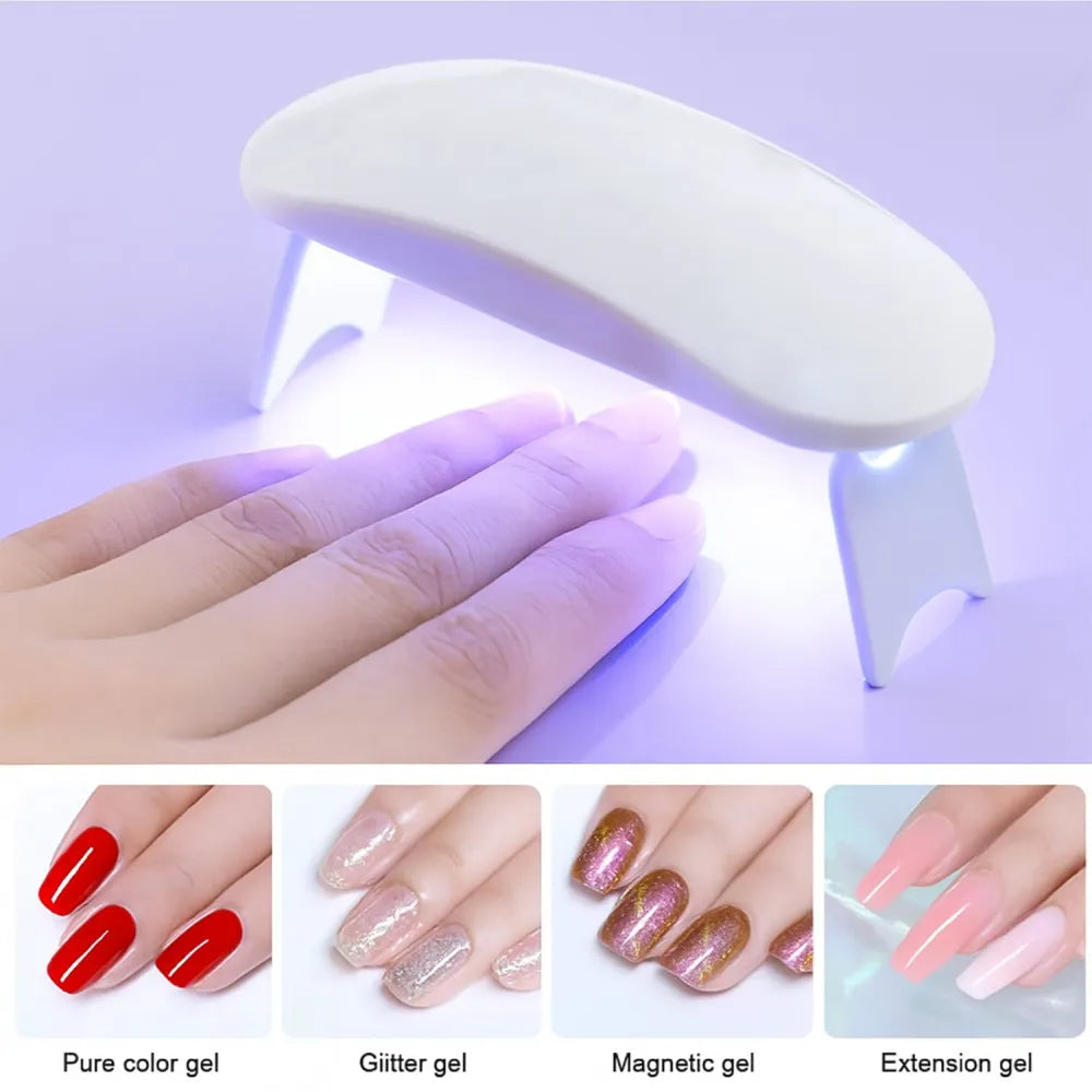 Mini portable uv led nail lamp for gel polish curing (1 pc) - fashion