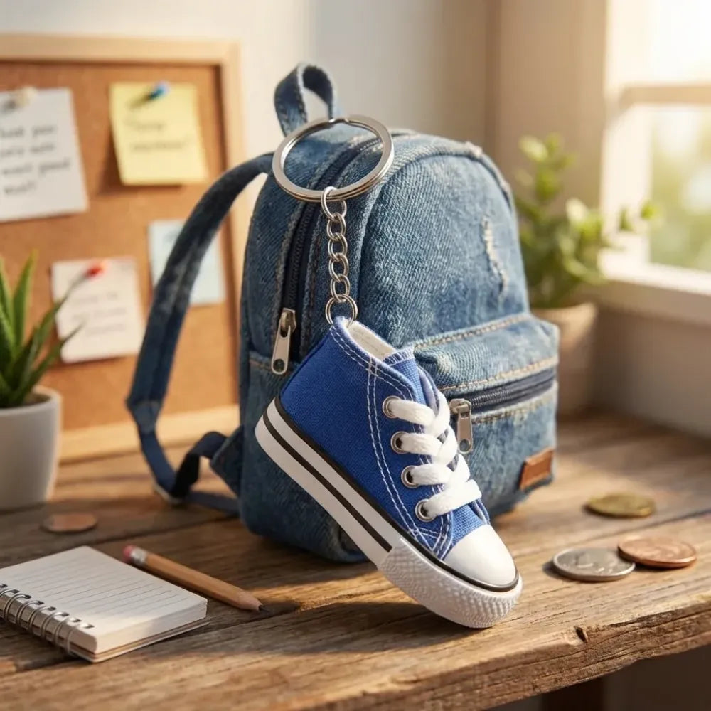 Mini sneaker keychain charm - travel
