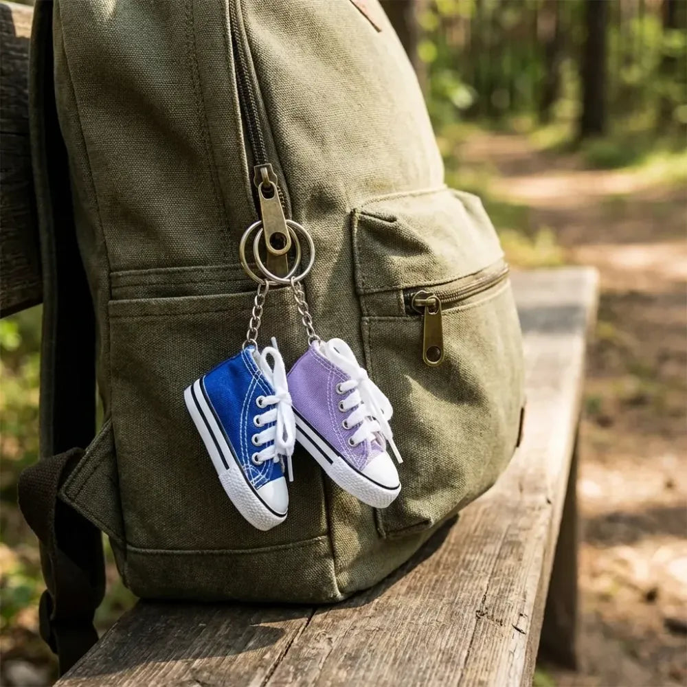 Mini sneaker keychain charm - travel