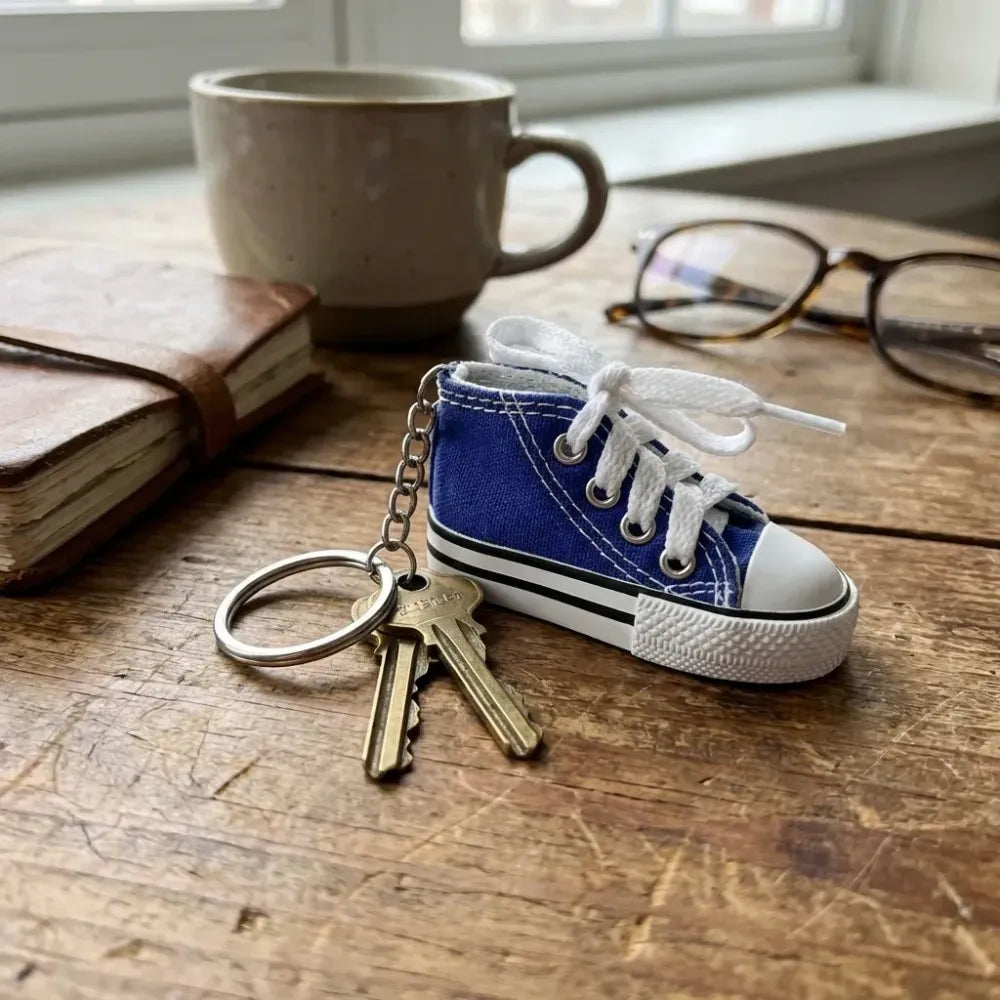 Mini sneaker keychain charm - travel