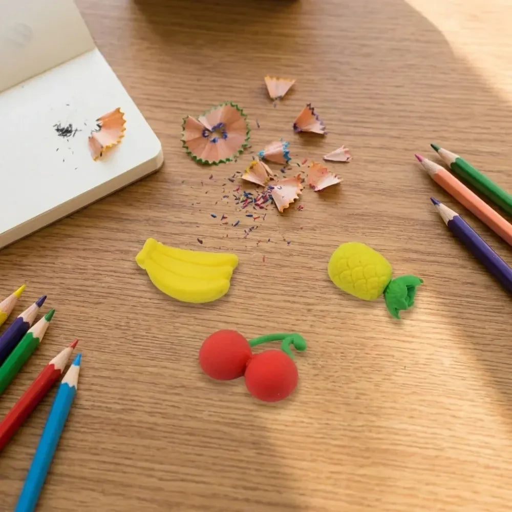Mix design fancy stylish colorful erasers (1 set 3 pc set) - office
