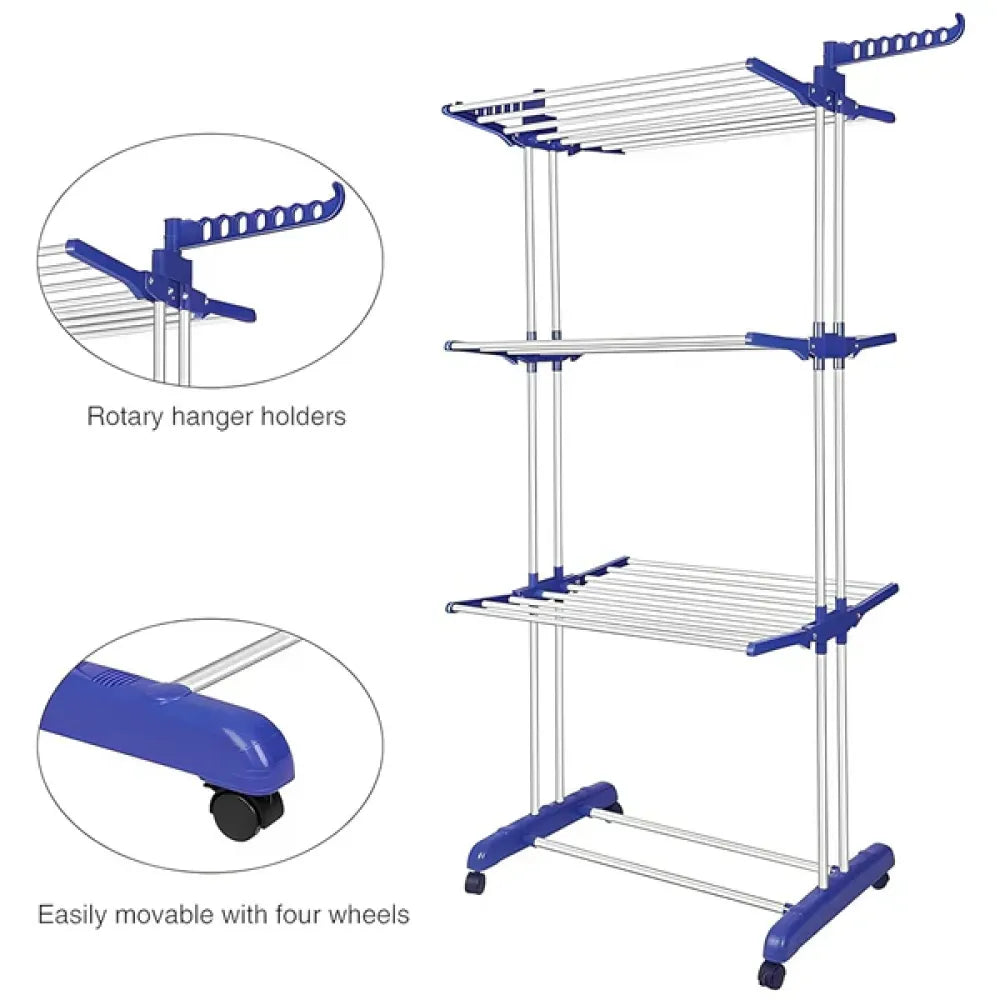 Mobile foldable drying rack