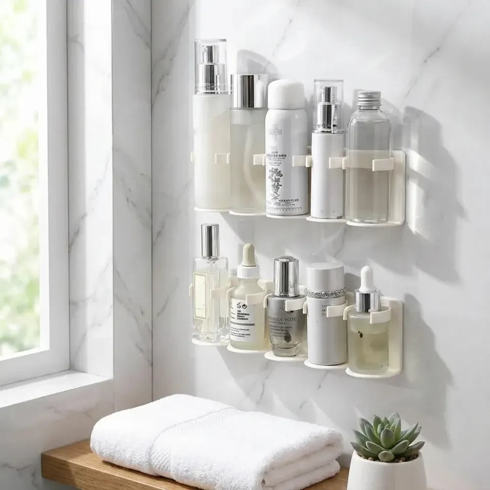 Modular wall cosmetic organizer