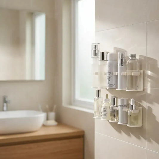 Modular wall cosmetic organizer