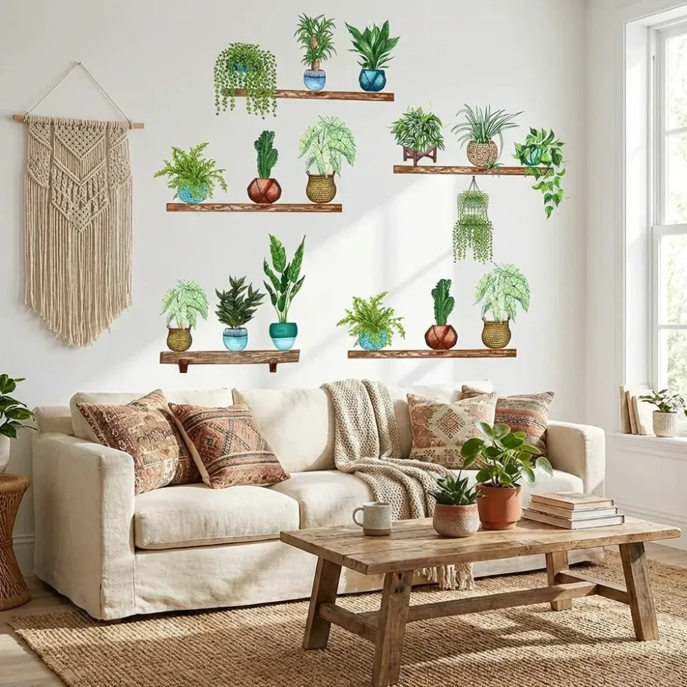 Monstera leaf wall stickers - pack of 4