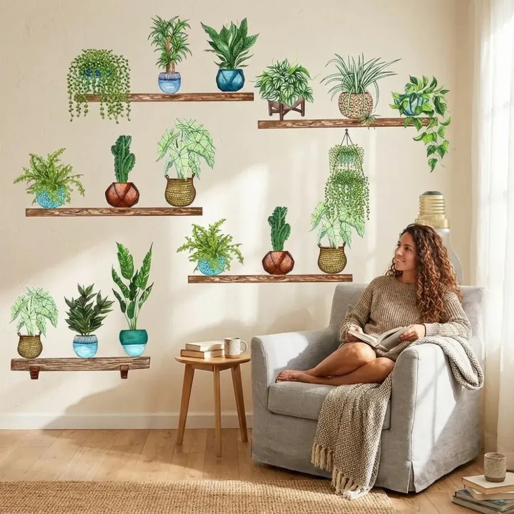 Monstera leaf wall stickers - pack of 4