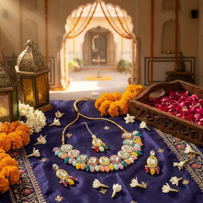 Multi-color meenakari kundan set - jeweller set