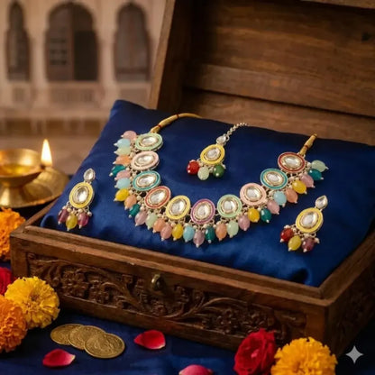 Multi-color meenakari kundan set - jeweller set