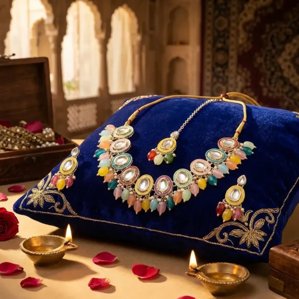 Multi-color meenakari kundan set - jeweller set