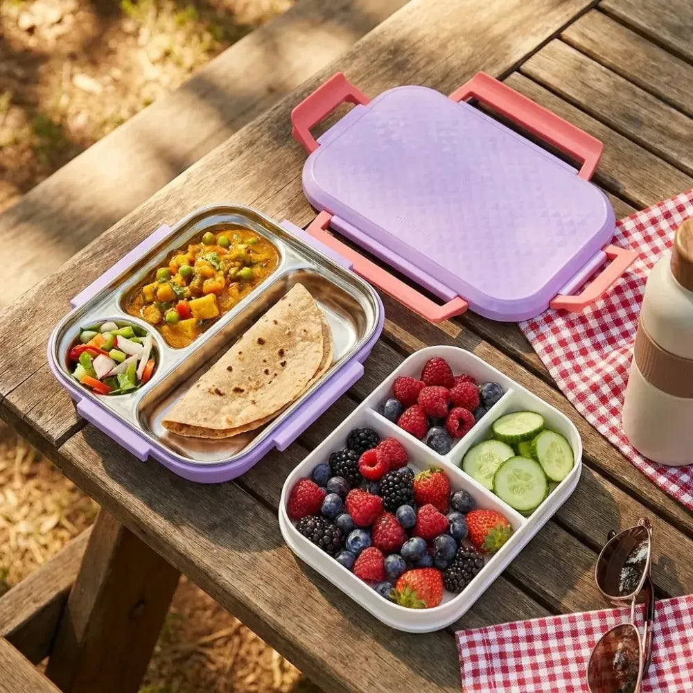 Multi compartment lunch box ideal for office school & travelling - home kitchen