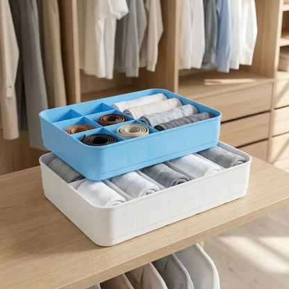 Multi-function desktop drawer storage box 10 grid underwear socks (2 pc set) - home & kitchen
