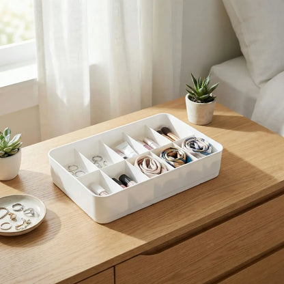 Multi-function desktop drawer storage box 10 grid underwear socks (2 pc set) - home & kitchen