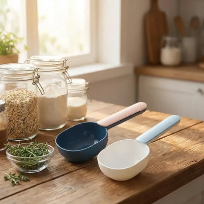 Multi-functional measuring scoop with clip - home improvement