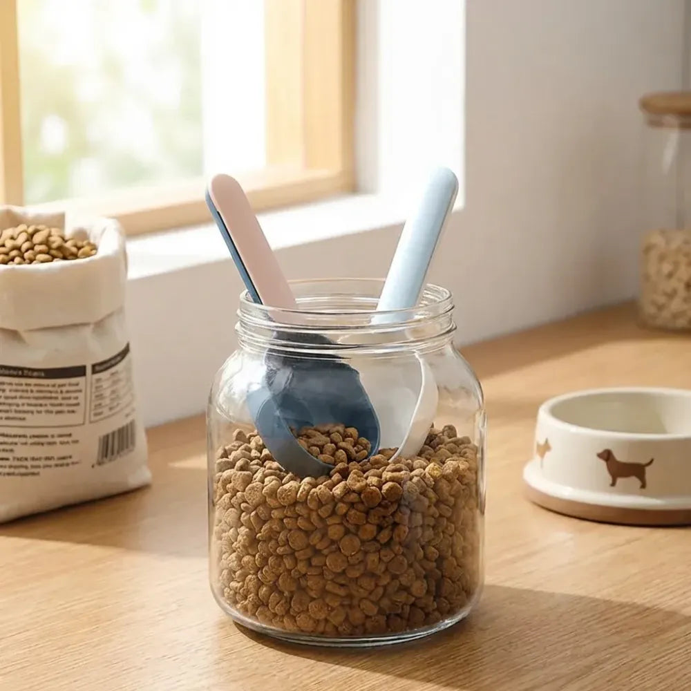 Multi-functional measuring scoop with clip - home improvement
