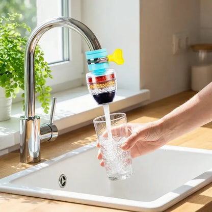 Multi-layer activated carbon water faucet mount filter (assorted color)