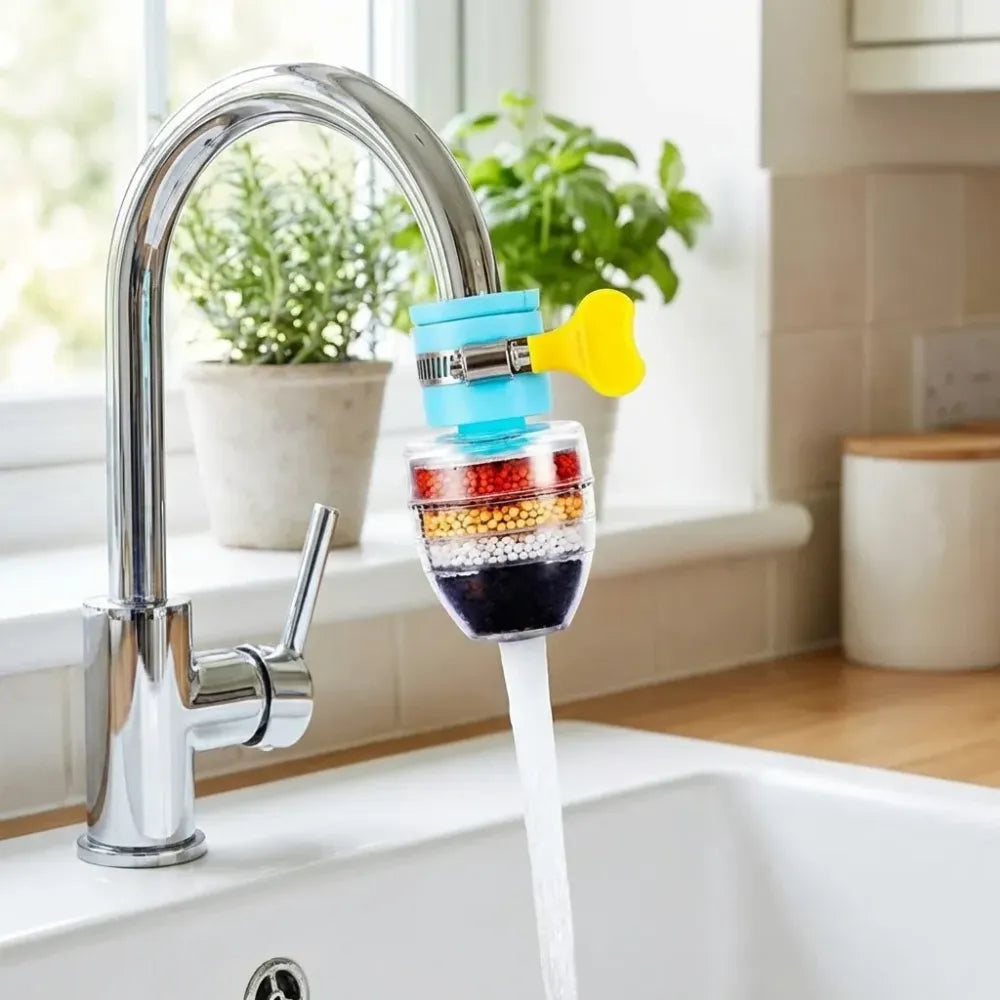 Multi-layer activated carbon water faucet mount filter (assorted color)