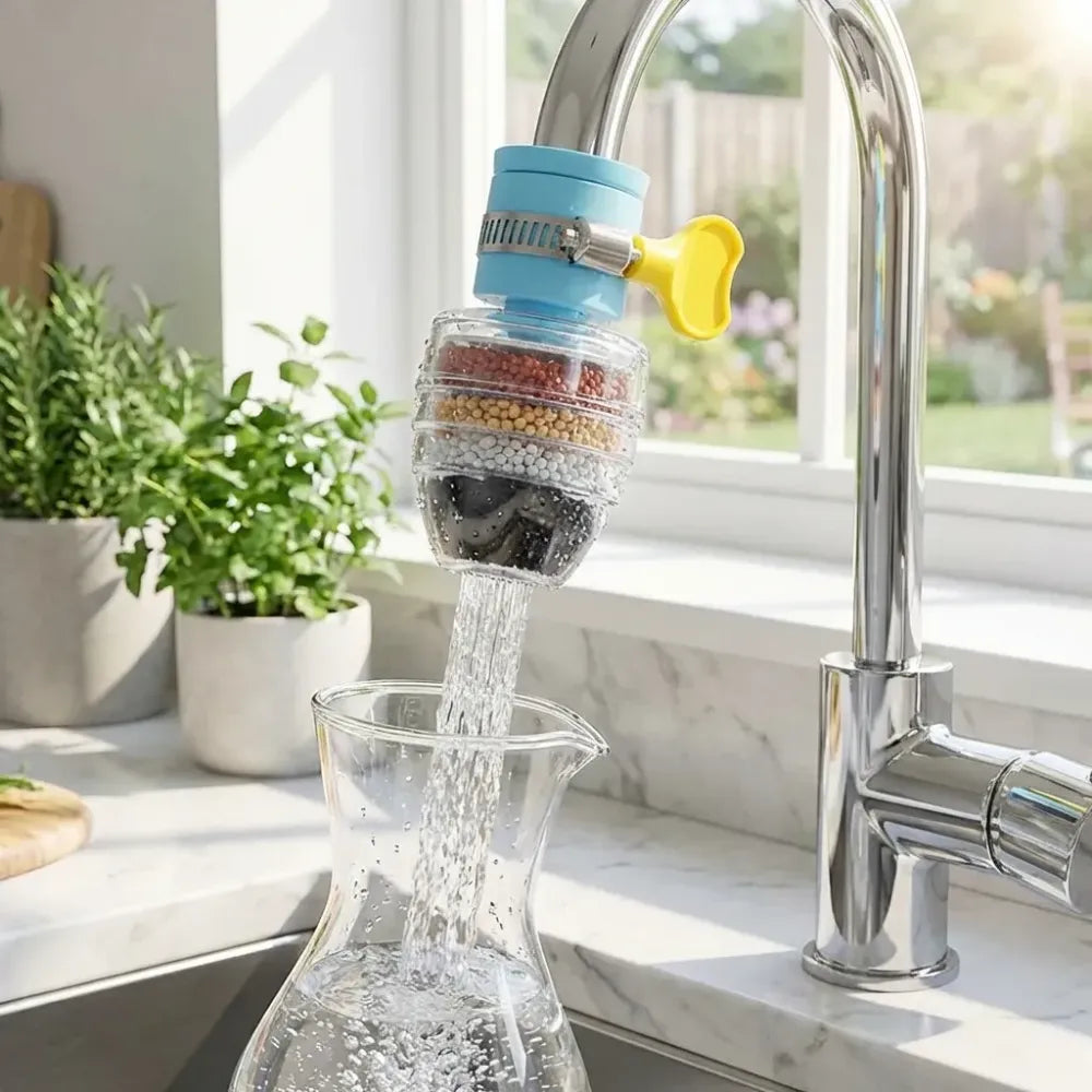 Multi-layer activated carbon water faucet mount filter (assorted color)