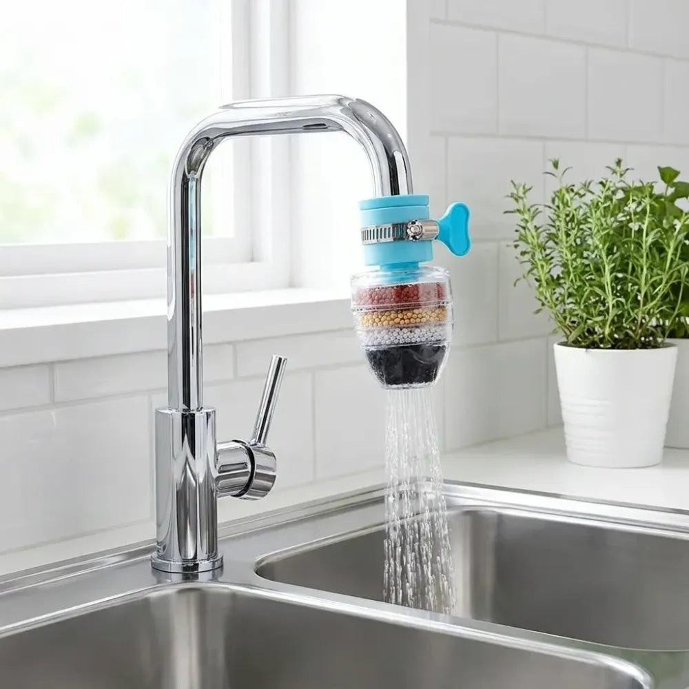 Multi-layer activated carbon water faucet mount filter (assorted color)