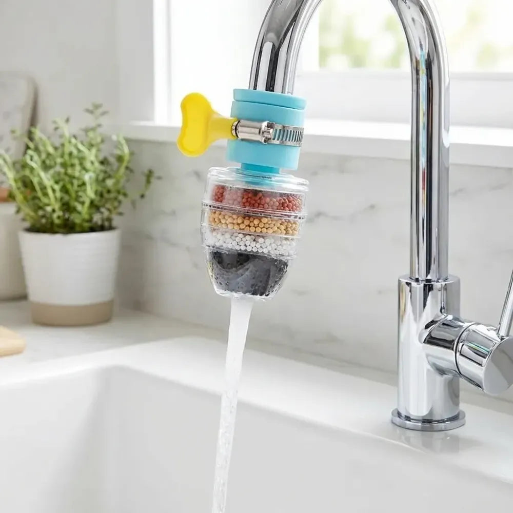 Multi-layer activated carbon water faucet mount filter (assorted color)