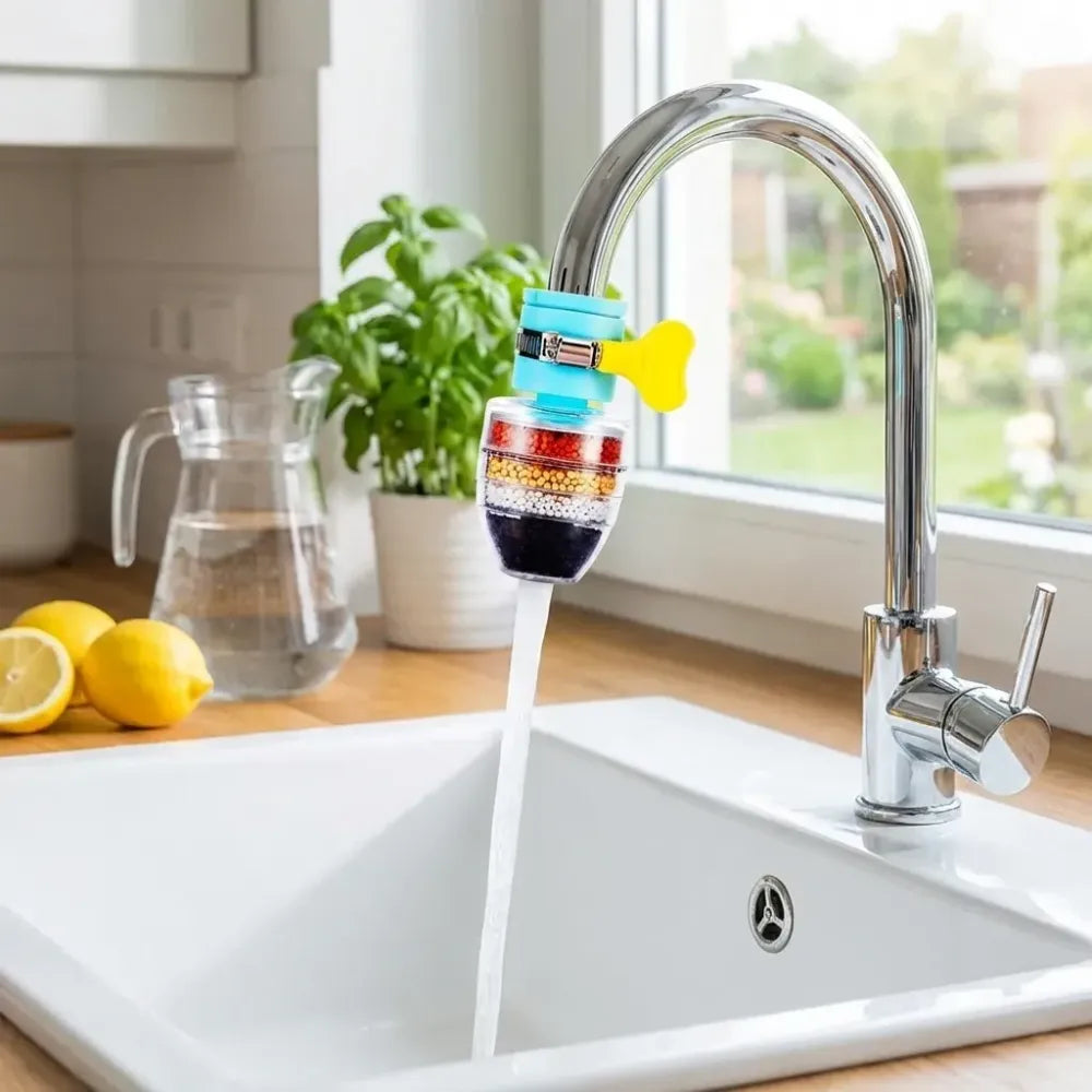 Multi-layer activated carbon water faucet mount filter (assorted color)
