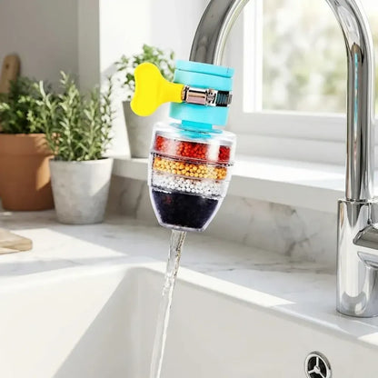 Multi-layer activated carbon water faucet mount filter (assorted color)