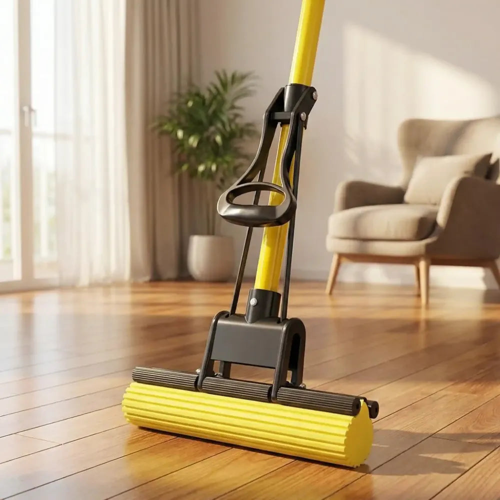 Multi-purpose foldable floor cleaning squeeze mop wiper