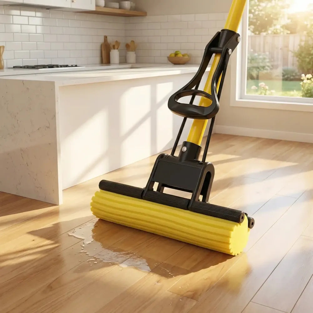 Multi-purpose foldable floor cleaning squeeze mop wiper