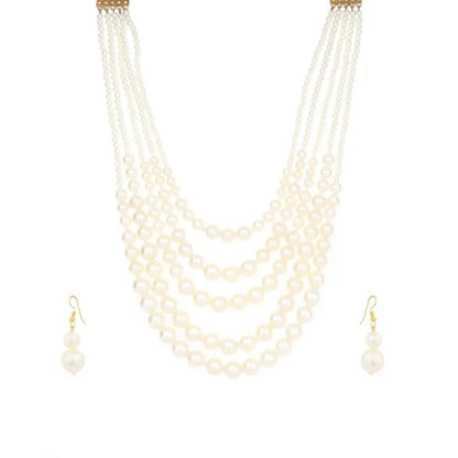 Multi-strand graduated pearl necklace set - jeweller set