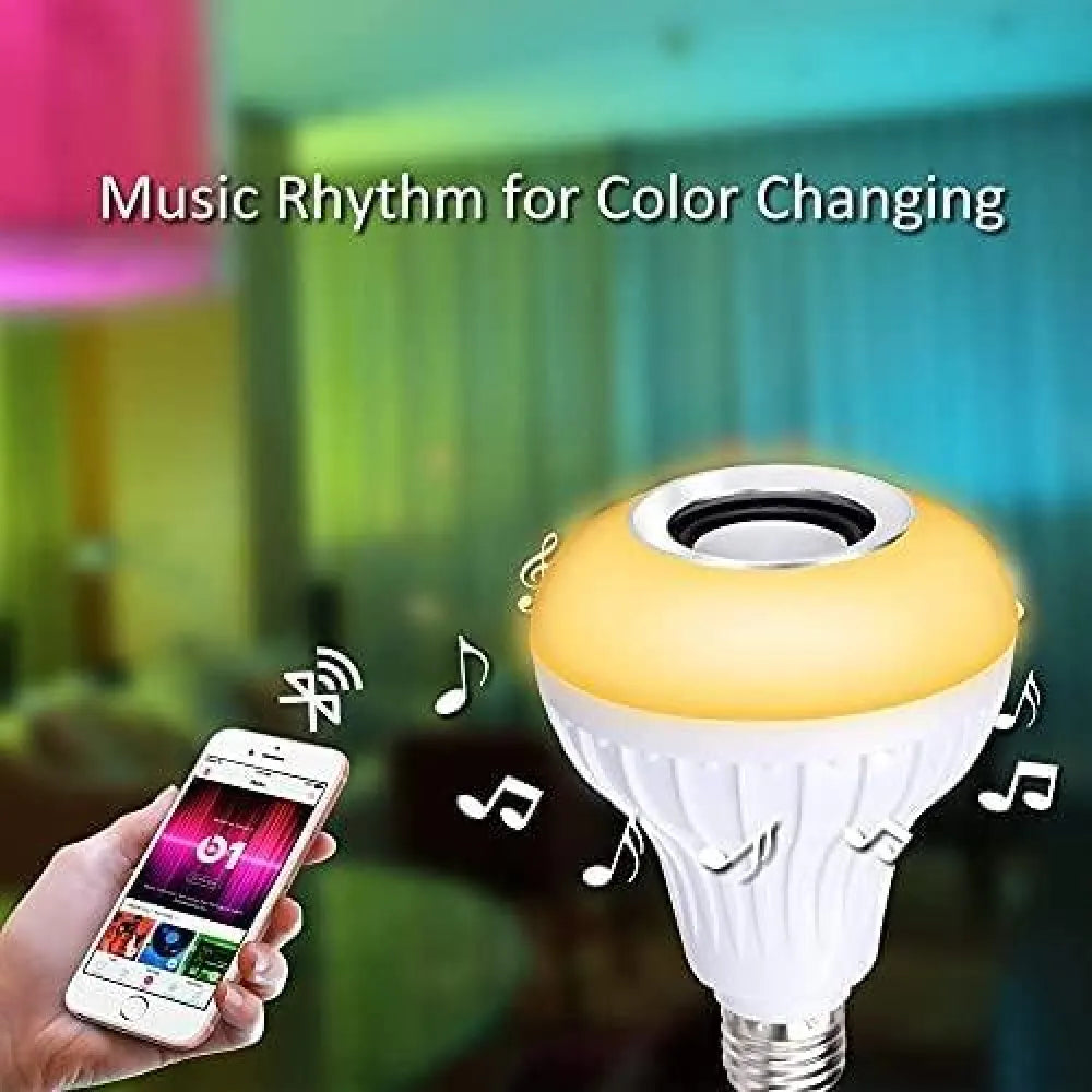 Multicolor rgb music bulb wireless bluetooth with speaker and remote control