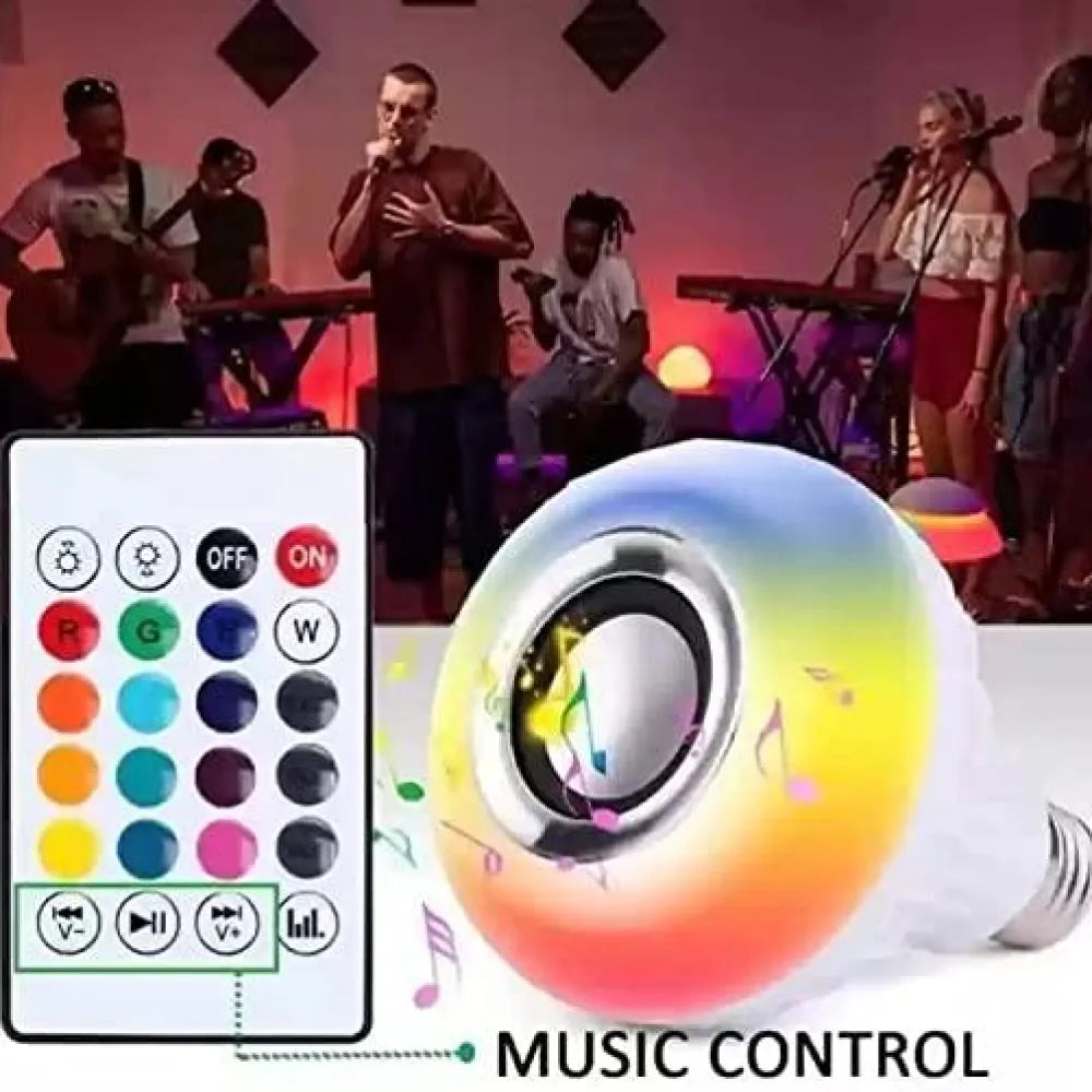 Multicolor rgb music bulb wireless bluetooth with speaker and remote control