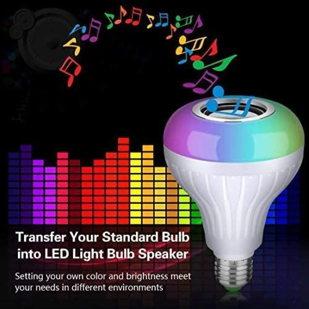 Multicolor rgb music bulb wireless bluetooth with speaker and remote control