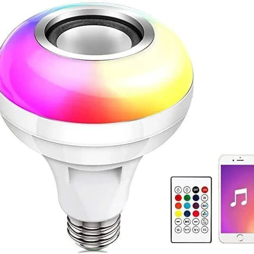 Multicolor rgb music bulb wireless bluetooth with speaker and remote control