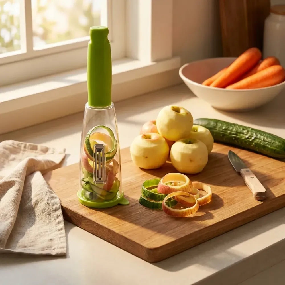 Multifunction kitchen peeler with storage container