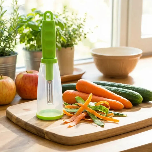 Multifunction kitchen peeler with storage container