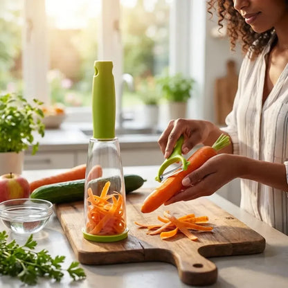 Multifunction kitchen peeler with storage container