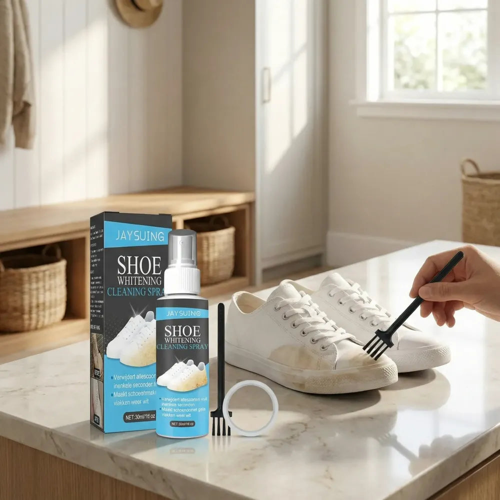 Multifunctional shoe whitener spray