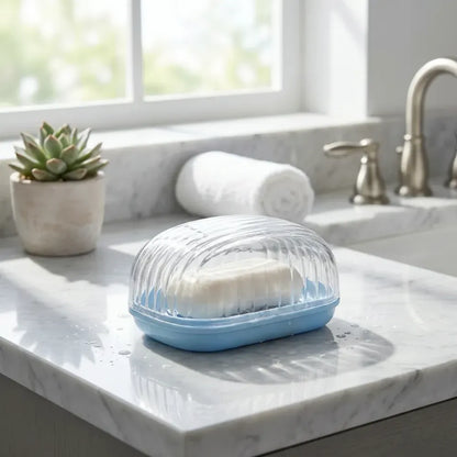 Multifunctional soap box with drain tray and lock clip sabudani (1 pc) - home & kitchen