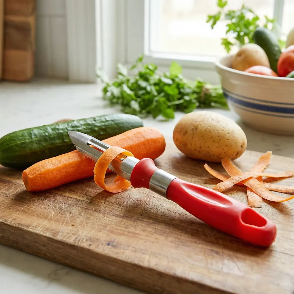 Multipurpose 2-in-1 stainless steel knife peeler (1 pc) - home & kitchen