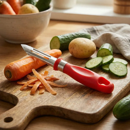 Multipurpose 2-in-1 stainless steel knife peeler (1 pc) - home & kitchen