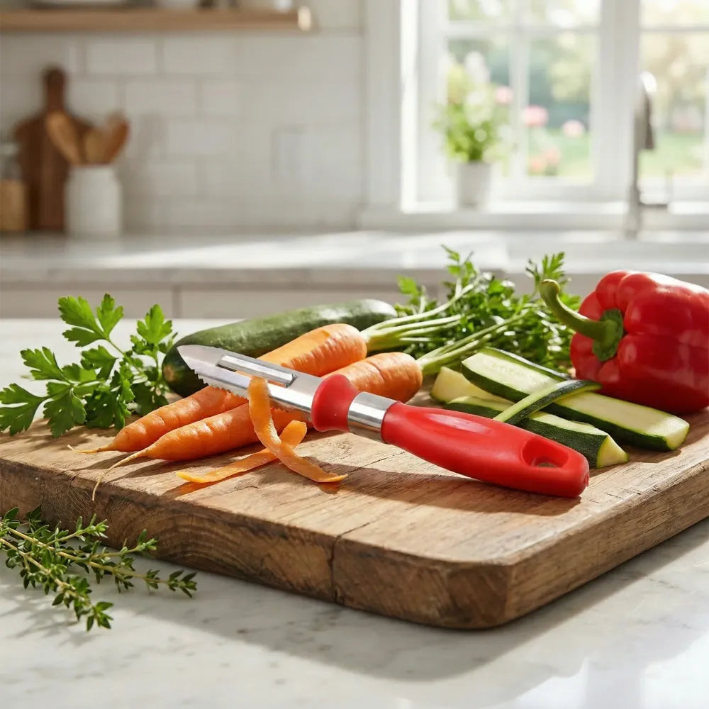 Multipurpose 2-in-1 stainless steel knife peeler (1 pc) - home & kitchen