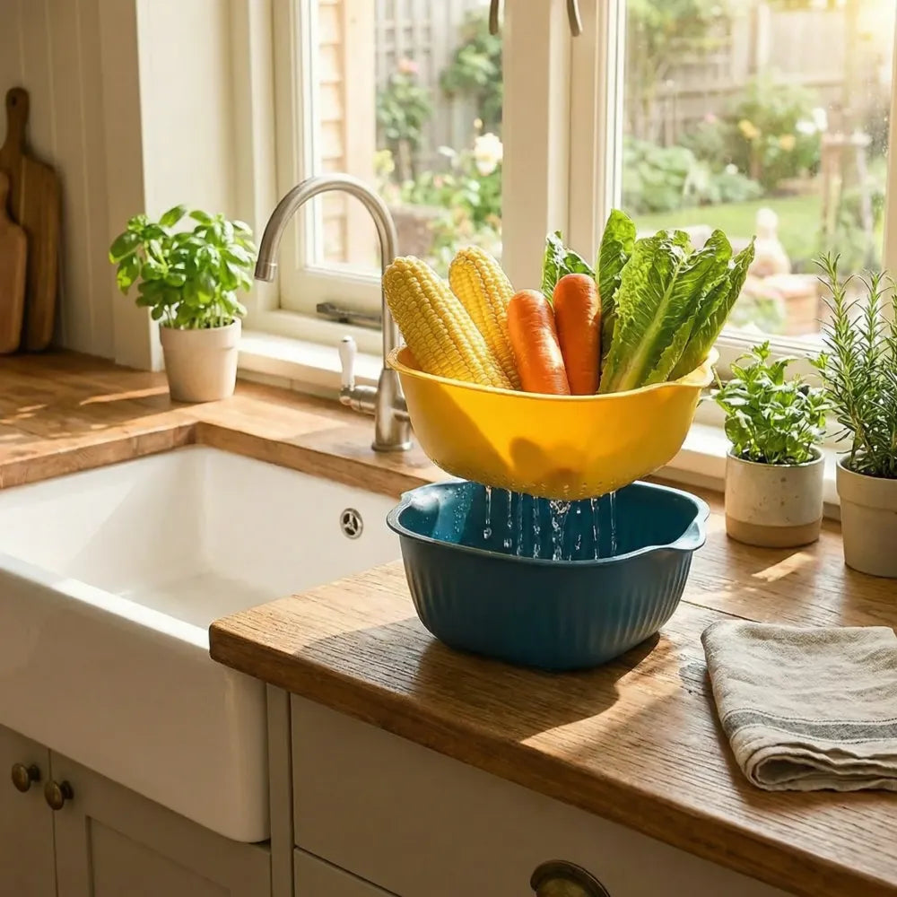 Multipurpose kitchen strainer bowl - home &