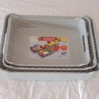 Multipurpose plastic tray set - home & kitchen
