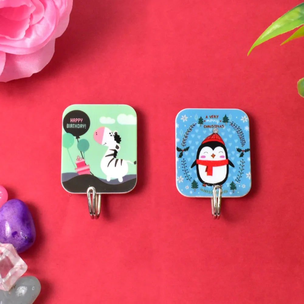 Multipurpose strong cartoon hook self-adhesive hooks (2 pc set) - home & kitchen