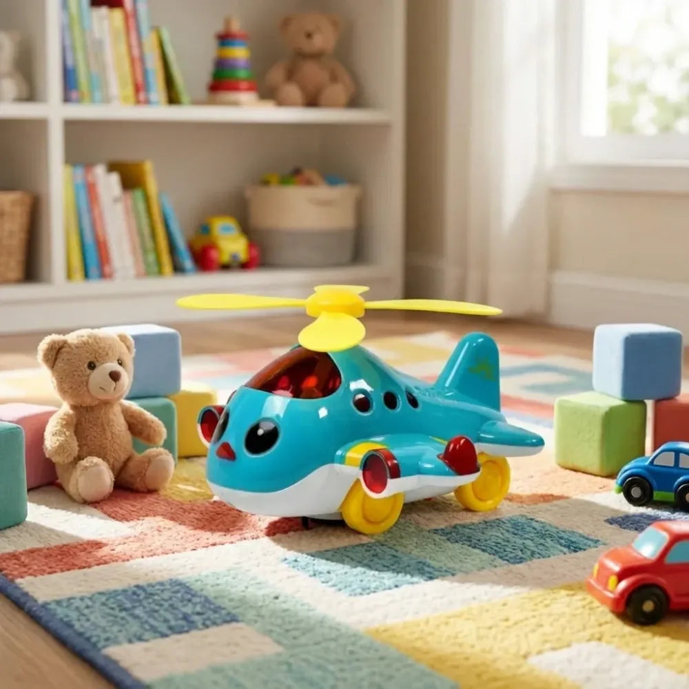 Musical crawling airplane toy - toys