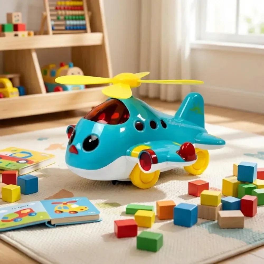 Musical crawling airplane toy - toys