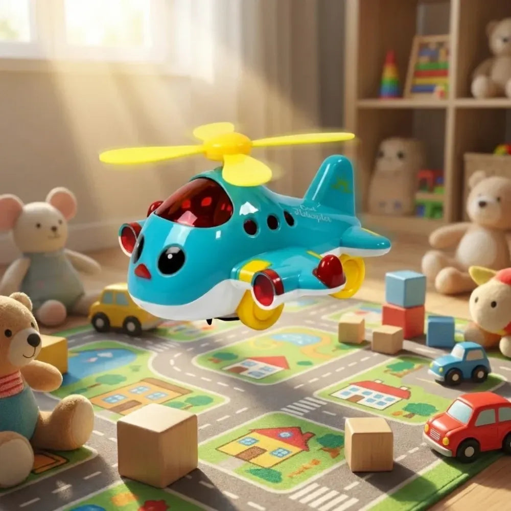 Musical crawling airplane toy - toys