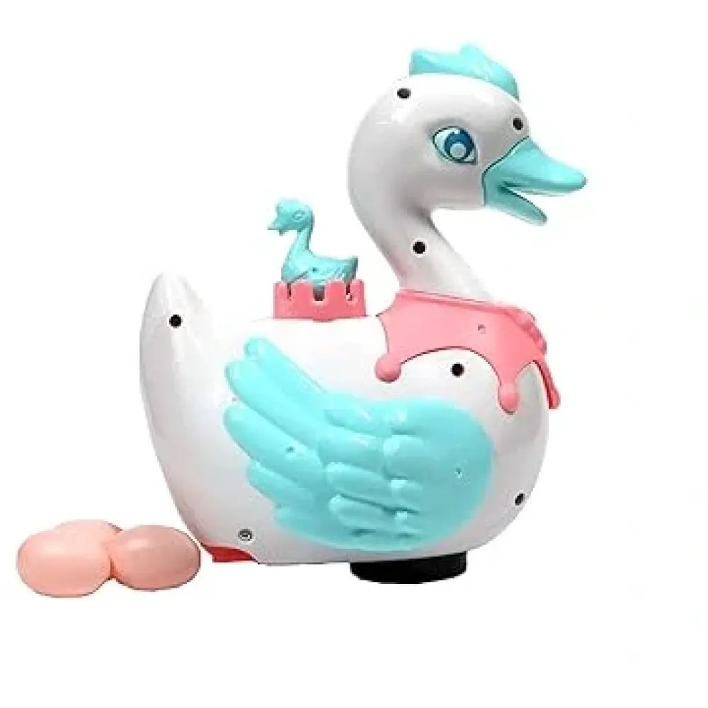 Musical swan egg-laying toy